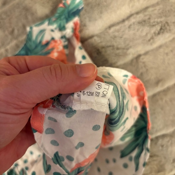 6-12 Months Paisley & Eloise Polka Dot & Pineapple Peplum Shirt, Baby Girl - Picture 3 of 6